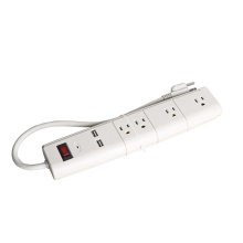 UL Standard Electric4 Outlet Surge Protector Power Strip, Cable de alimentación de 3 pies, 2x US